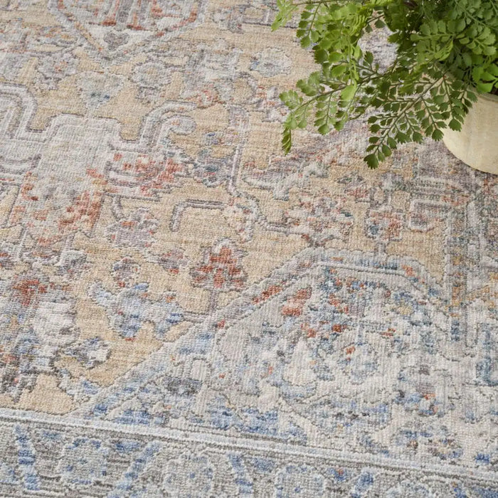 Nourison elegant elh 01 grey gold Grey, Multicoloured Living Room  Rug.