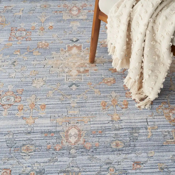 Nourison elegant elh 02 blue ivory Blue, Ivory Living Room  Rug.