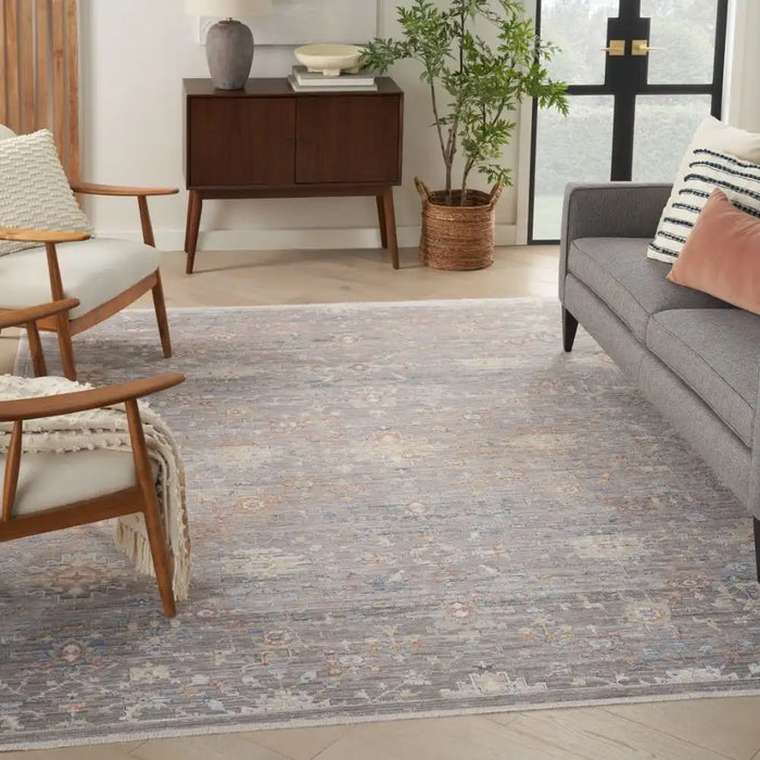 Nourison elegant elh 02 grey Grey Living Room  Rug.