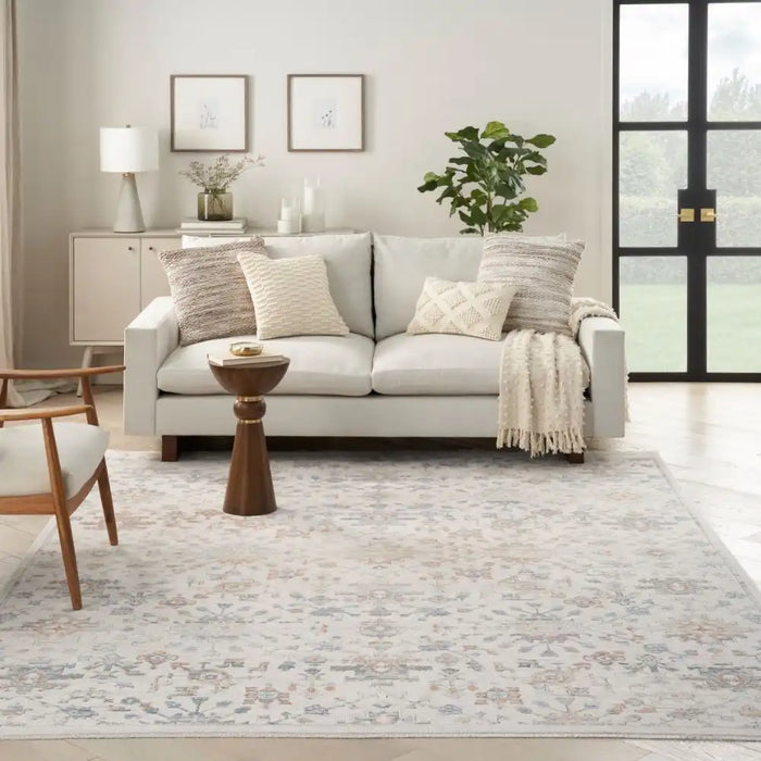 Nourison elegant elh 02 ivory grey Grey, Ivory Living Room  Rug.