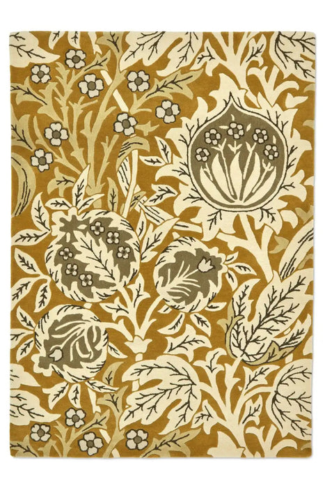Morris & Co morris and co elmcote gold 127806 Green Living Room Wool Rug.