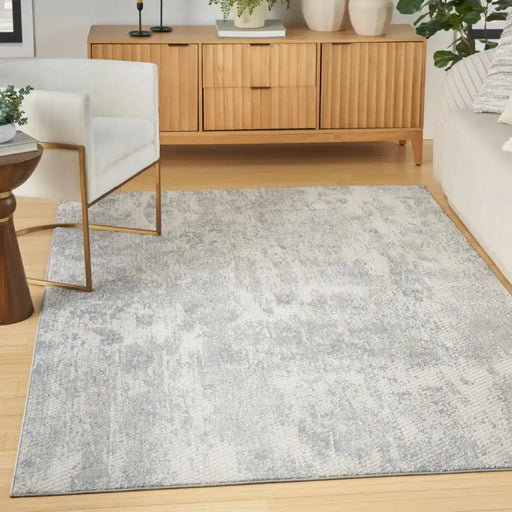 Nourison exhale exl01 light grey Grey Living Room  Rug.