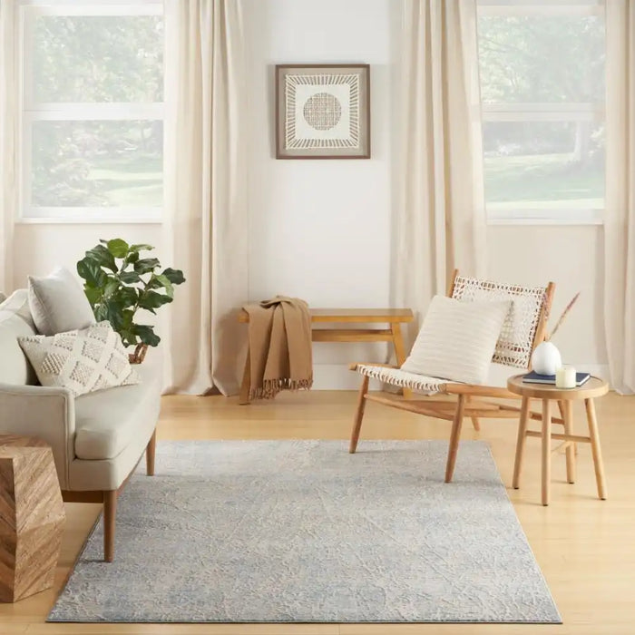 Nourison exhale exl02 beige blue Blue, Beige Living Room  Rug.