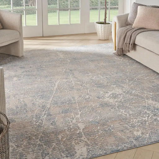 Nourison exhale exl02 beige blue Blue, Beige Living Room  Rug.