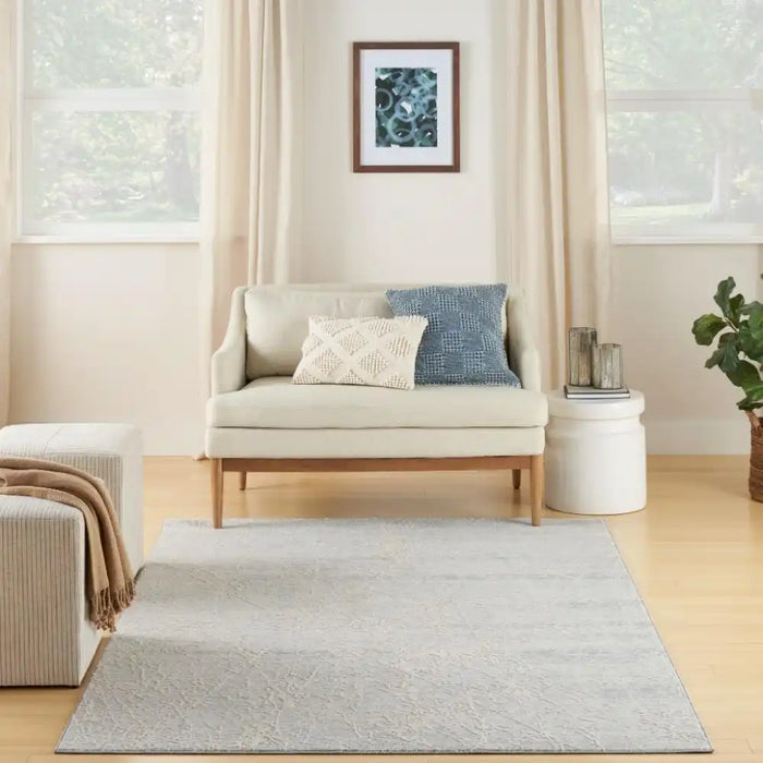Nourison exhale exl02 ivory grey Ivory Living Room  Rug.