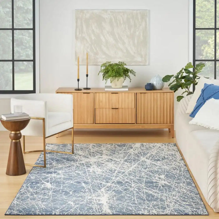 Nourison exhale exl02 navy ivory Navy Living Room  Rug.