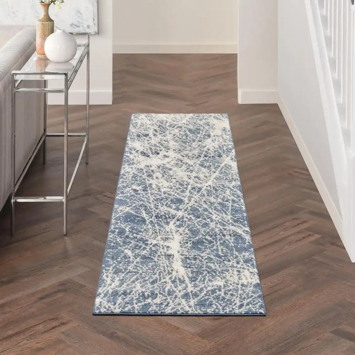 Nourison exhale exl02 navy ivory Navy Living Room  Rug.