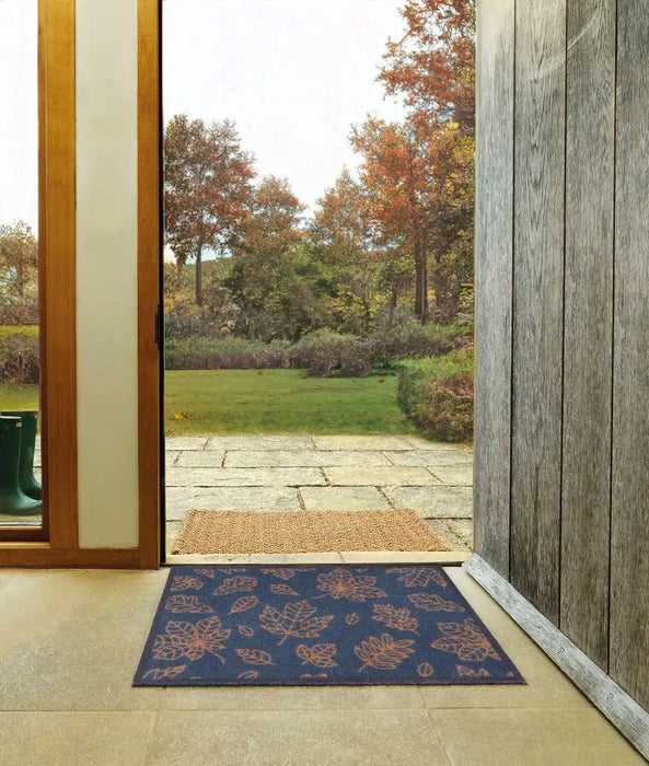 Turtle Mat turtle designs falling leaves Blue Kitchen  Washable Rug.