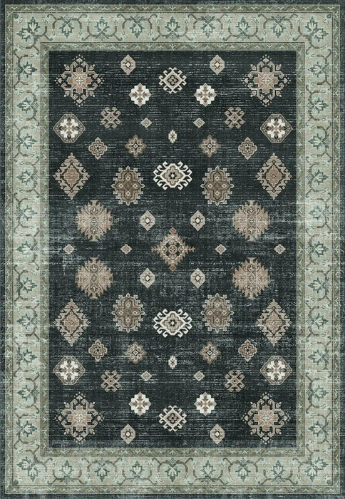 Likewise Matting persian classic farah Black, Multicoloured Living Room Moroccan Rug.