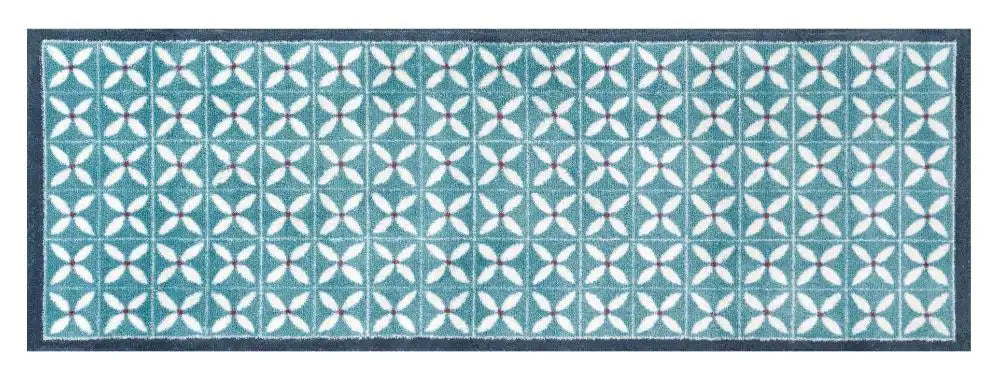 Turtle Mat turtle designs 5 flowerfields blue Blue Kitchen  Doormat Rug.