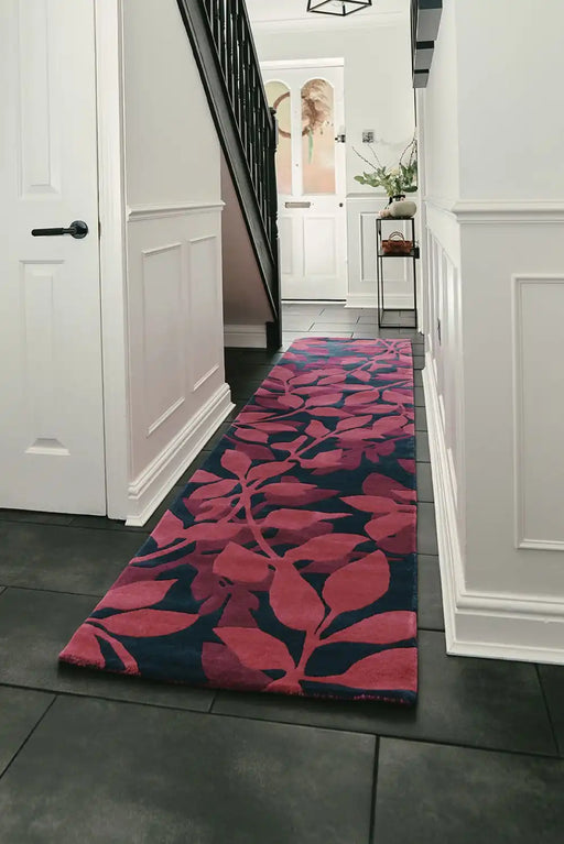 Woven Edge woven edge runners forest c4 pink Pink Living Room Wool Rug.