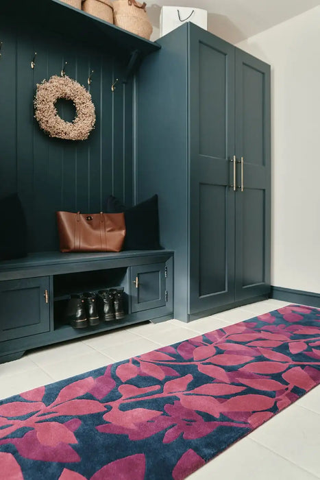 Woven Edge woven edge runners forest c4 pink Pink Living Room Wool Rug.
