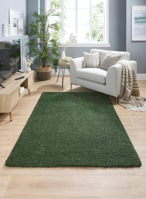 My Mats buddy forest green Green Living Room Shaggy Rug.