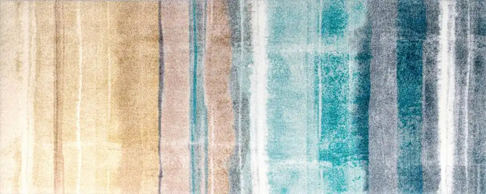 Wash + Dry decor frerik Blue, Beige, Multicoloured Living Room Washable Rug.