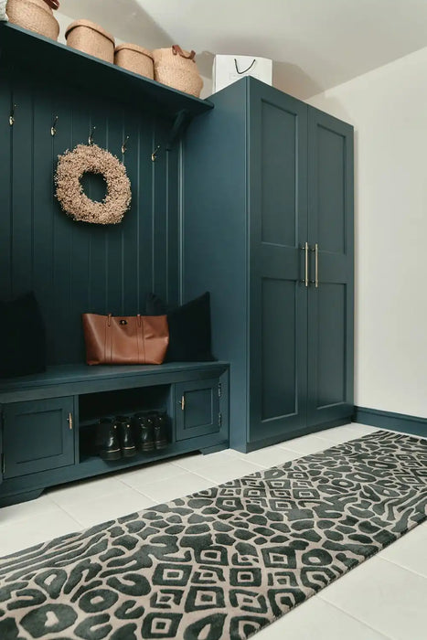 Woven Edge woven edge runners fusion charcoal grey Brown, Grey Living Room Wool Rug.