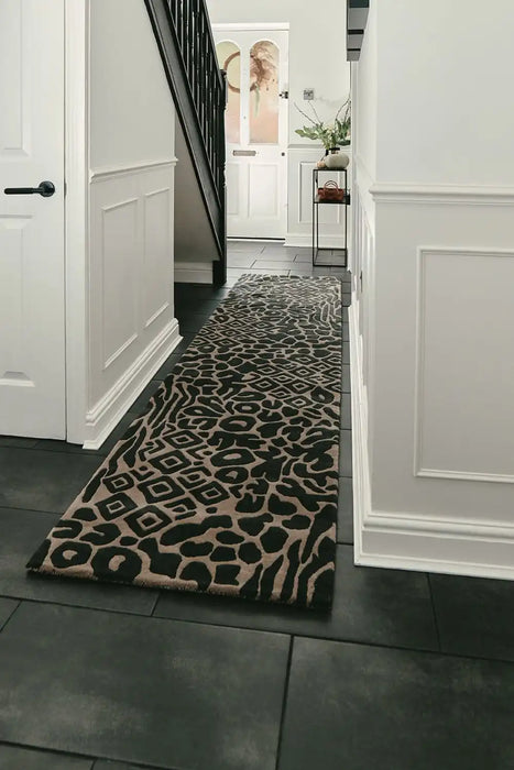 Woven Edge woven edge runners fusion charcoal grey Brown, Grey Living Room Wool Rug.