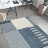 Likewise Matting toyko geo blocks blue Blue Living Room Geometric Rug.