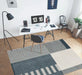 Likewise Matting toyko geo blocks blue Blue Living Room Geometric Rug.