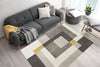 Likewise Matting toyko geo blocks ochre grey Grey, Yellow Living Room Geometric Rug.