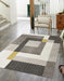 Likewise Matting toyko geo blocks ochre grey Grey, Yellow Living Room Geometric Rug.