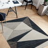 Likewise Matting toyko geo blue Blue Living Room Geometric Rug.