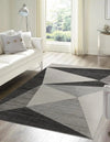 Likewise Matting toyko geo grey Grey Living Room Geometric Rug.
