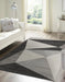 Likewise Matting toyko geo grey Grey Living Room Geometric Rug.