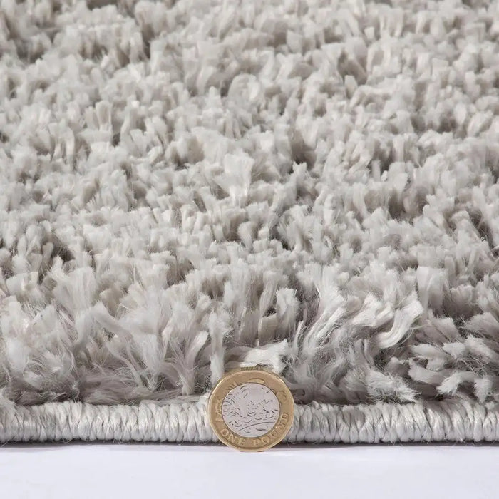 Esselle larissa shaggy washable ghost grey Grey Living Room Shaggy Rug.