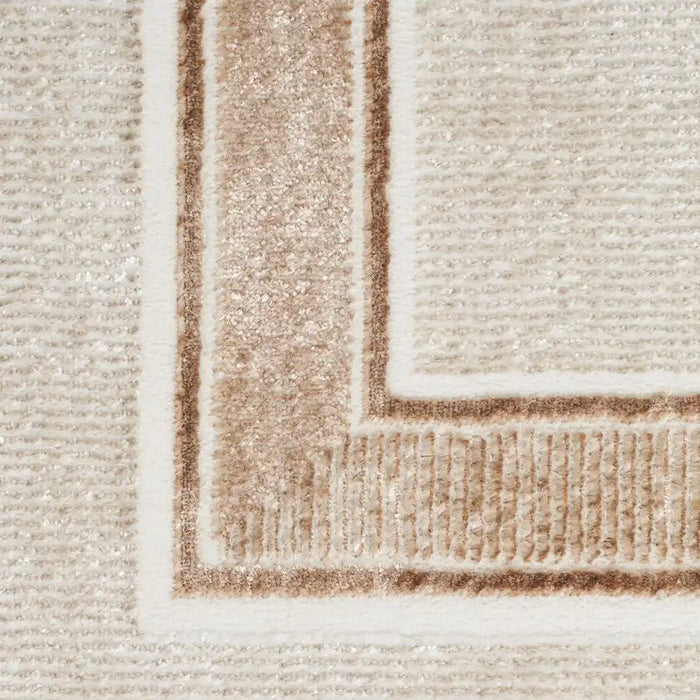 Nourison glitz glz08 ivory cream Ivory, Cream Living Room Geometric Rug.