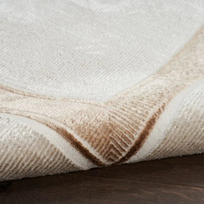 Nourison glitz glz08 ivory cream Ivory, Cream Living Room Geometric Rug.