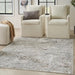 Nourison glitz glz20 grey multi Grey Living Room Geometric Rug.