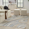 Nourison glitz glz21 grey gold Grey, Yellow Living Room Geometric Rug.