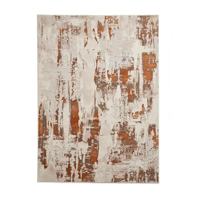 Think Rugs apollo gr579 bronze grey Grey, Beige, Orange Living Room  Rug.