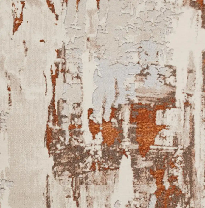 Think Rugs apollo gr579 bronze grey Grey, Beige, Orange Living Room  Rug.
