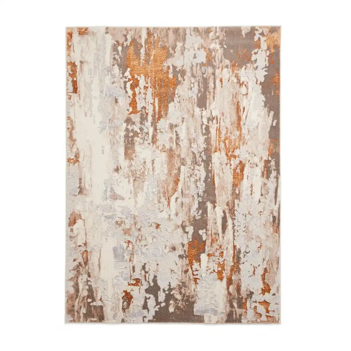 Think Rugs apollo gr580 bronze grey Grey, Orange Living Room  Rug.