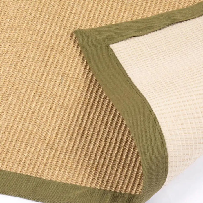 Esselle swinton sisal jute boucle green border Beige Living Room Natural Fibre Rug.
