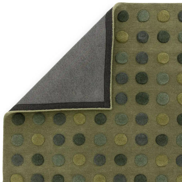 Asiatic dotty green Green Living Room Wool Rug.