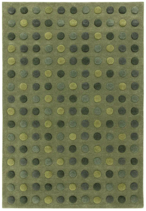Asiatic dotty green Green Living Room Wool Rug.