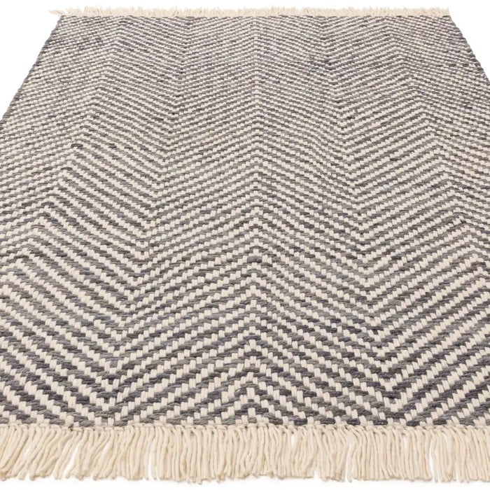 Asiatic vigo grey Grey Living Room Wool Rug.