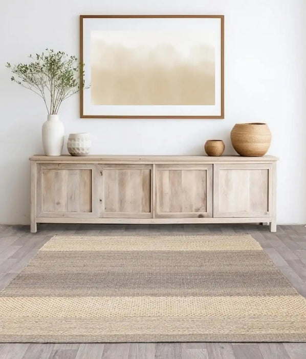 Asiatic cedar grey natural Grey, Beige Living Room Natural Fibre Rug.