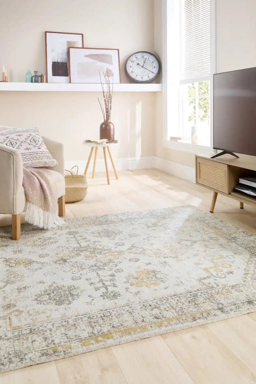 Origins vogue grey ochre Grey, Yellow Living Room  Rug.