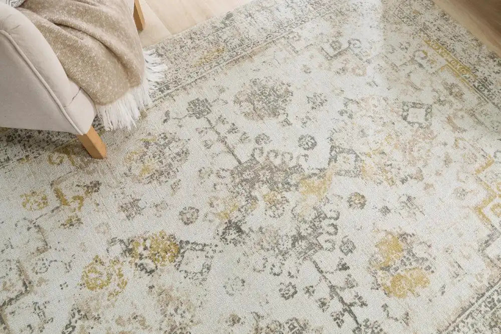 Origins vogue grey ochre Grey, Yellow Living Room  Rug.