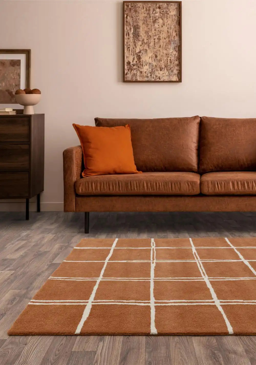 Albany Asiatic Grid Rust Rugs - Buy Grid Rust Rugs Online from Rugs ...