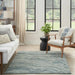 Nourison graceful gru01 blue Blue Living Room Wool Rug.