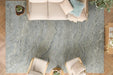 Nourison graceful gru01 blue Blue Living Room Wool Rug.