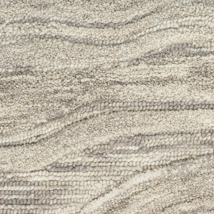 Nourison graceful gru01 grey Grey Living Room Wool Rug.