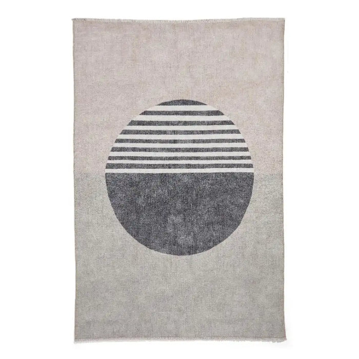 Think Rugs whisper think washable h1067 beige green Green, Beige Living Room Washable Rug.