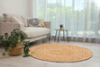 Esselle altrincham reverseable heaton circle woven jute Beige Living Room Natural Fibre Rug.