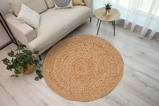 Esselle altrincham reverseable heaton circle woven jute Beige Living Room Natural Fibre Rug.