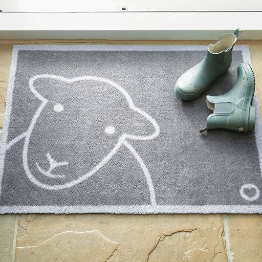 Hug Rug herdy hello grey Grey Outdoor  Washable Rug.